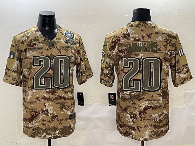 Men Philadelphia Eagles 20 Dawkins Camo 2025 Nike Salute to Service Limited NFL Jersey style 2123